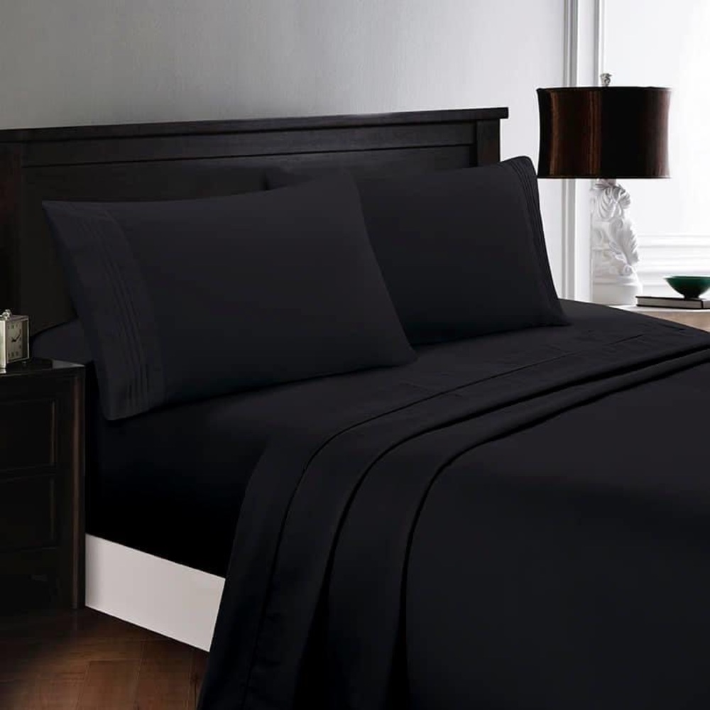 ⭐️SEE NEW LISTING⭐️Queen 6pc Black Bedsheets - Picture 1 of 5